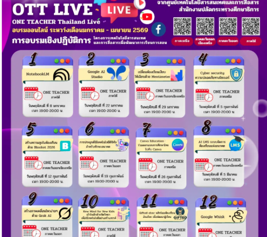 อบรมออนไลน์  ระหว่างเดือนมกราคม 2569-เมษายน 2569
