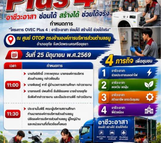 โครงการ OVEC Plus 4 ซ่อมได้ สร้างได้  ช่วยได้จริง
