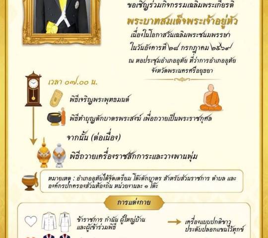 ขอเชิญร่วมกิจกรรมเฉลิมพระเกียรติ พระบาทสมเด็จพระเจ้าอยู่หัว เนื่องในโอกาสวันเฉลิมพระชนมพรรษา
